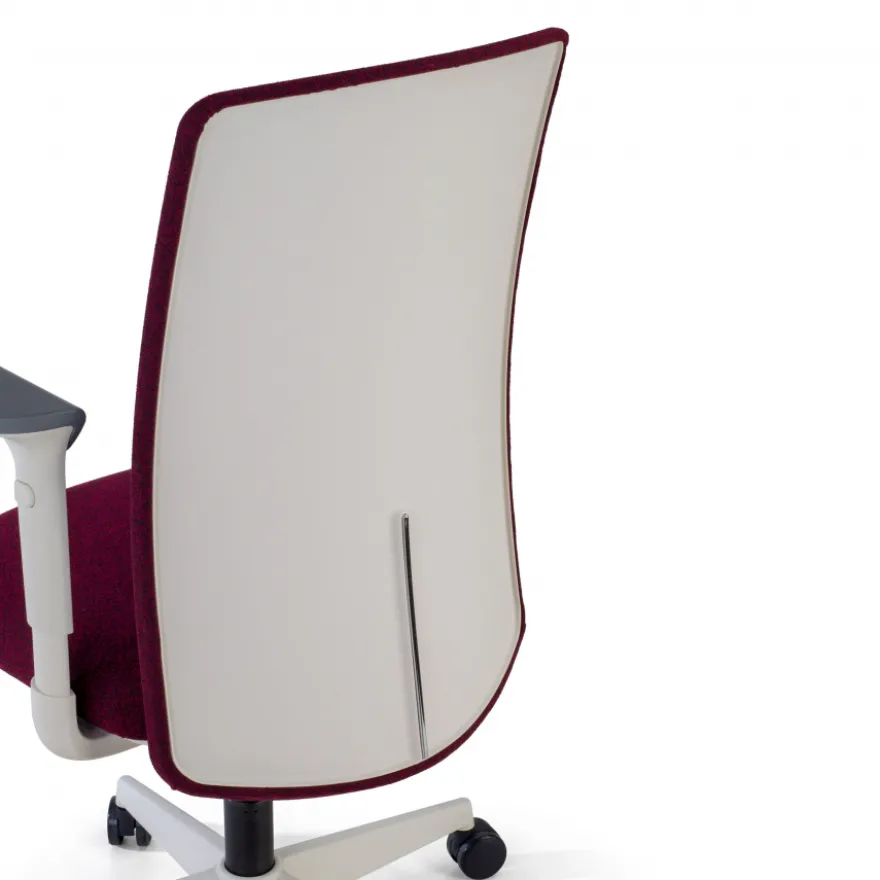 Sedia Girevole Sheryl white, braccioli regolabili, rivestita