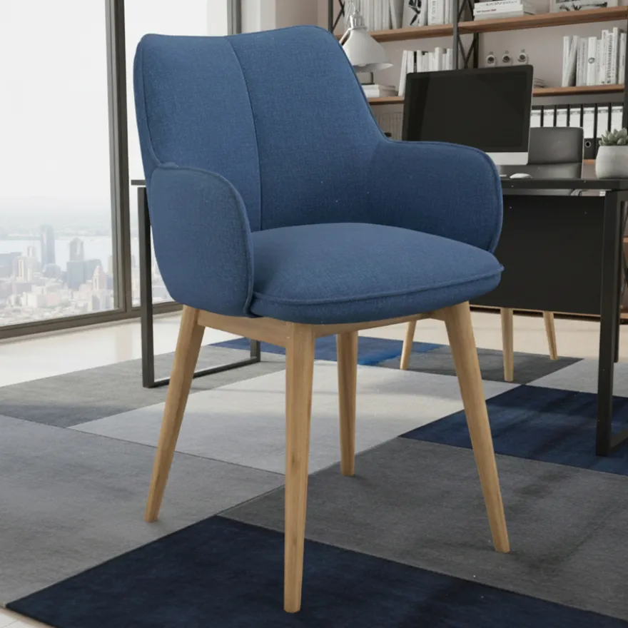 Sedia Nordica Nora, Gambe in legno, Certificata