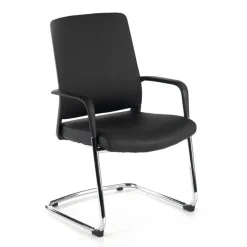 Sedia Ospiti Ufficio Bali, schienale ergonomico similpelle