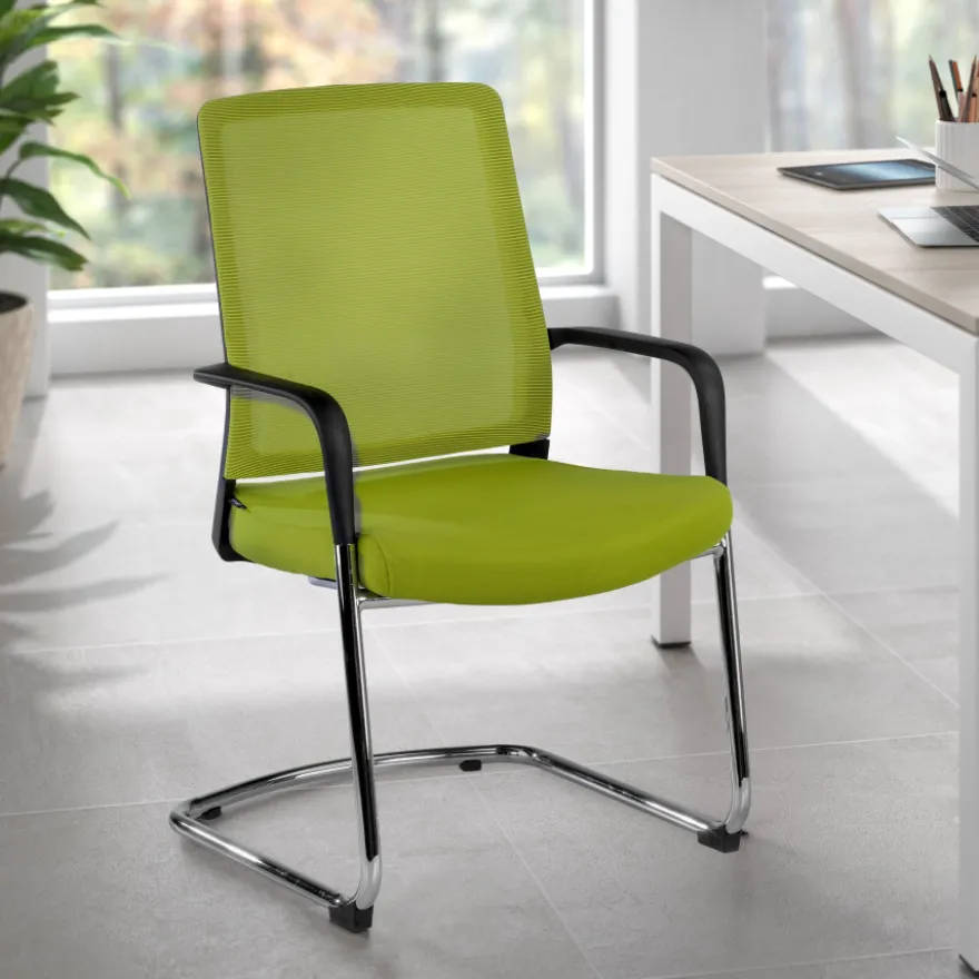 Sedia Ospiti Ufficio Bali, schienale in rete ergonomico