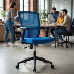 Sedia per Ufficio Pivot, braccioli regolabili, rete