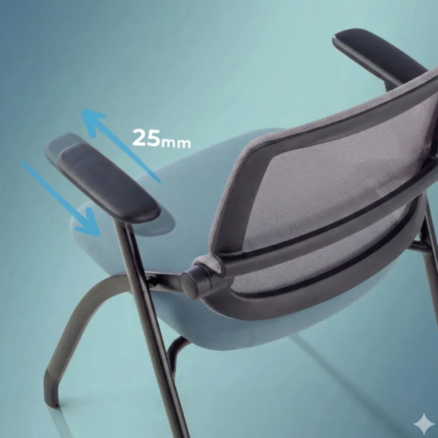 Sedia pieghevole Smart con schienale in rete, impilabile