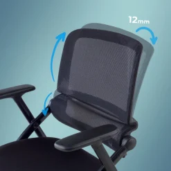 Sedia pieghevole Smart con schienale in rete, impilabile e con ruote
