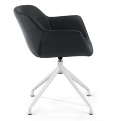 Sedia Riunione Ores, base piramidale, ottime finiture, ecopelle
