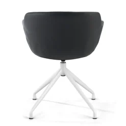Sedia Riunione Ores, base piramidale, ottime finiture, ecopelle