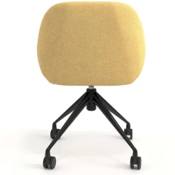 Sedia riunioni con ruote Greta, base in alluminio