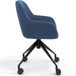 Sedia riunioni con ruote Greta, base in alluminio