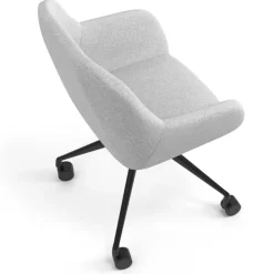 Sedia riunioni con ruote Greta, base in alluminio