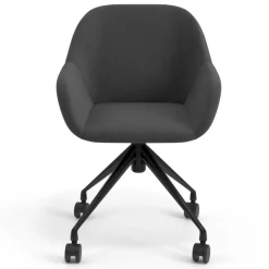 Sedia riunioni con ruote Greta, base in alluminio