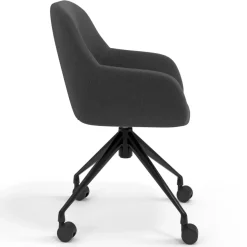 Sedia riunioni con ruote Greta, base in alluminio