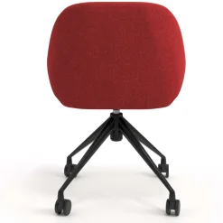 Sedia riunioni con ruote Greta, base in alluminio