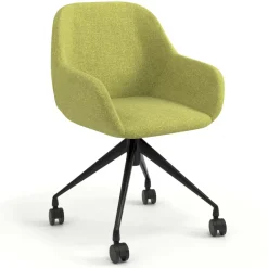 Sedia riunioni con ruote Greta, base in alluminio