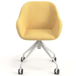 Sedia riunioni con ruote Greta, base in alluminio