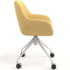 Sedia riunioni con ruote Greta, base in alluminio