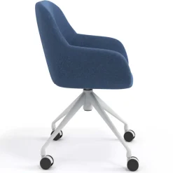 Sedia riunioni con ruote Greta, base in alluminio