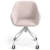 Sedia riunioni con ruote Greta, base in alluminio