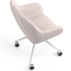 Sedia riunioni con ruote Greta, base in alluminio