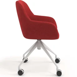 Sedia riunioni con ruote Greta, base in alluminio