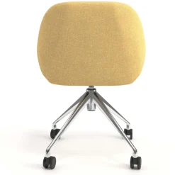 Sedia riunioni con ruote Greta, base in alluminio
