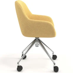 Sedia riunioni con ruote Greta, base in alluminio