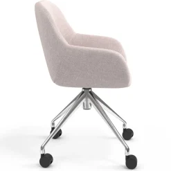 Sedia riunioni con ruote Greta, base in alluminio