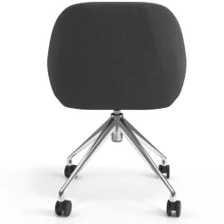 Sedia riunioni con ruote Greta, base in alluminio