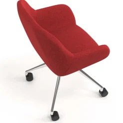 Sedia riunioni con ruote Greta, base in alluminio