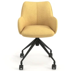 Sedia riunioni con ruote Nora, base in alluminio
