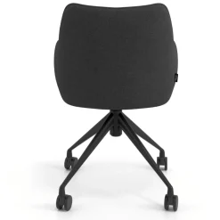 Sedia riunioni con ruote Nora, base in alluminio