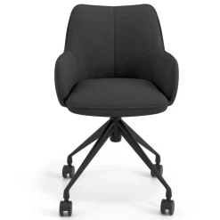 Sedia riunioni con ruote Nora, base in alluminio