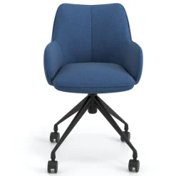 Sedia riunioni con ruote Nora, base in alluminio