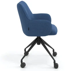 Sedia riunioni con ruote Nora, base in alluminio