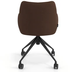 Sedia riunioni con ruote Nora, base in alluminio