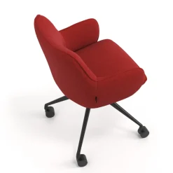 Sedia riunioni con ruote Nora, base in alluminio