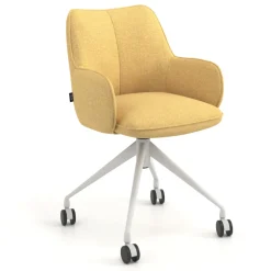 Sedia riunioni con ruote Nora, base in alluminio