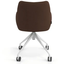 Sedia riunioni con ruote Nora, base in alluminio