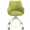 Sedia riunioni con ruote Nora, base in alluminio