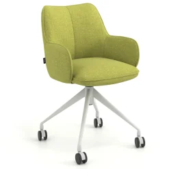 Sedia riunioni con ruote Nora, base in alluminio