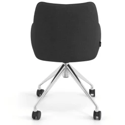 Sedia riunioni con ruote Nora, base in alluminio