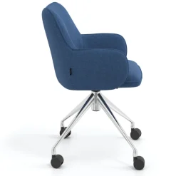 Sedia riunioni con ruote Nora, base in alluminio