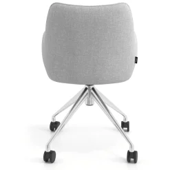 Sedia riunioni con ruote Nora, base in alluminio