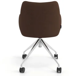 Sedia riunioni con ruote Nora, base in alluminio