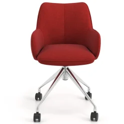 Sedia riunioni con ruote Nora, base in alluminio
