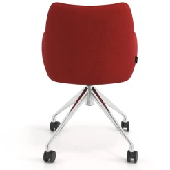 Sedia riunioni con ruote Nora, base in alluminio
