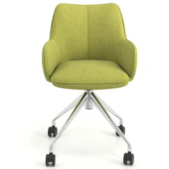 Sedia riunioni con ruote Nora, base in alluminio
