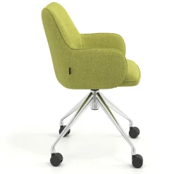 Sedia riunioni con ruote Nora, base in alluminio