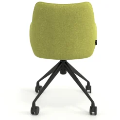 Sedia riunioni con ruote Nora, base in alluminio