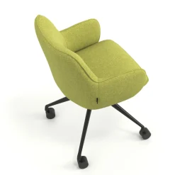 Sedia riunioni con ruote Nora, base in alluminio