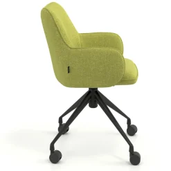 Sedia riunioni con ruote Nora, base in alluminio