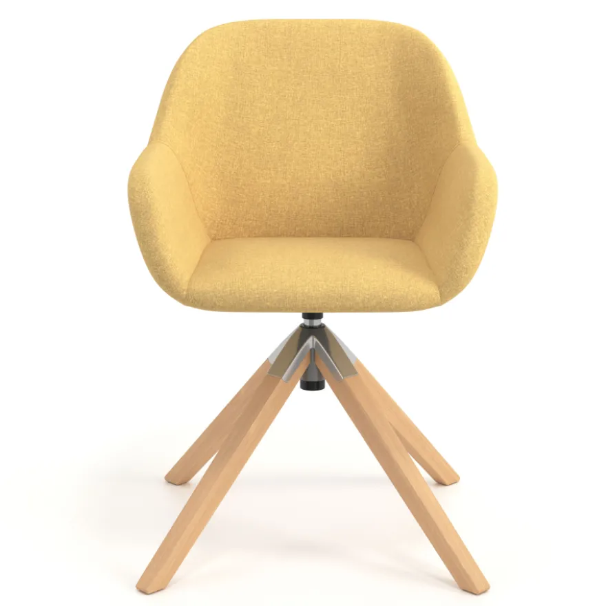 Sedia riunioni Greta, base in legno girevole